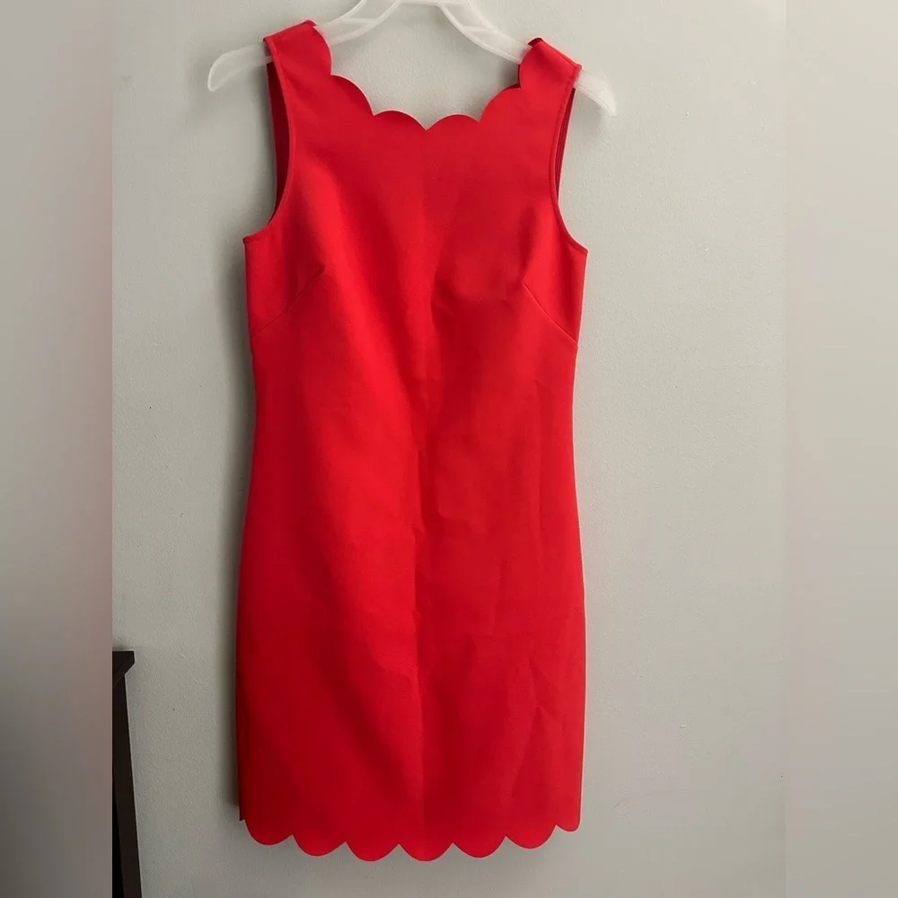 NWT J Crew Scalloped Hem Dress Professional Business Sheath Dress Size 0 Coral